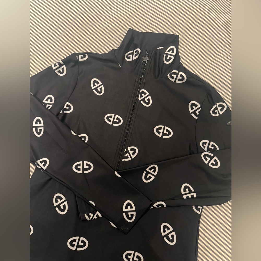Goldbergh Black and White Logo Zip Ski Base Layer
